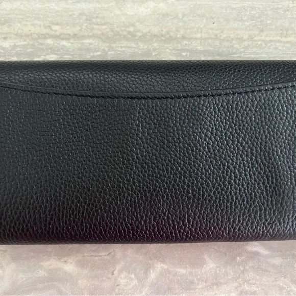 Authentic Tory Burch Black Leather Wallet with Gold Emblem - Picture 6 of 6